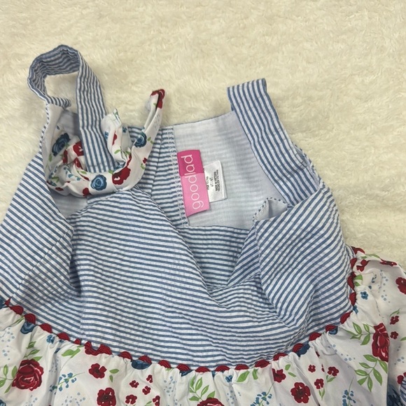 Good Lad Blue and White Tiered Ruffled Sundress - Picture 4 of 4
